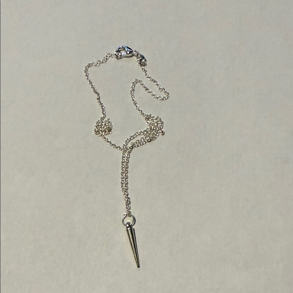 Minimal Silver Spike Necklace for Women